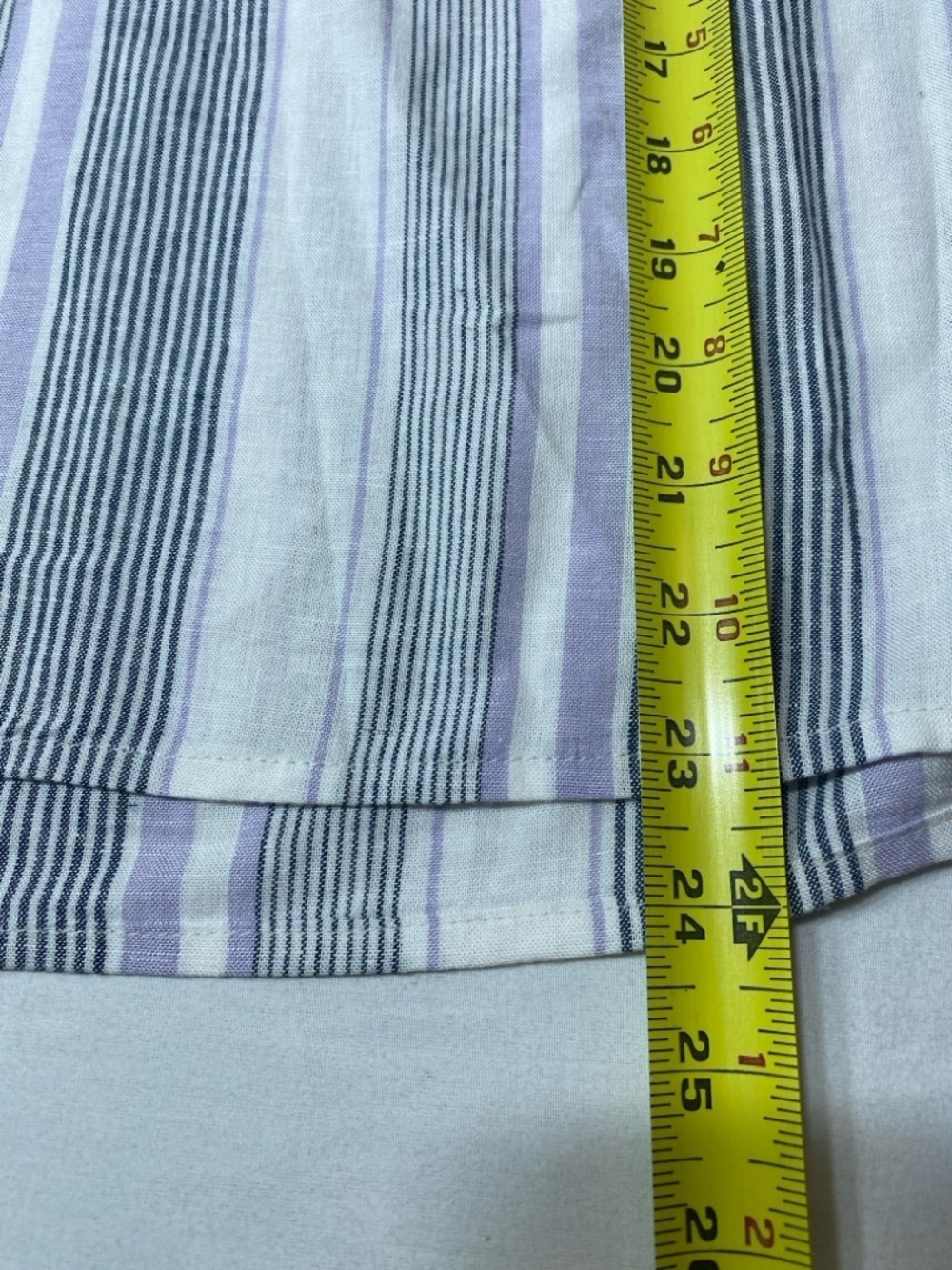 Splendid Purple and White Striped Linen Blend V-Neck Blouse Women’s Size Medium - Picture 5 of 8